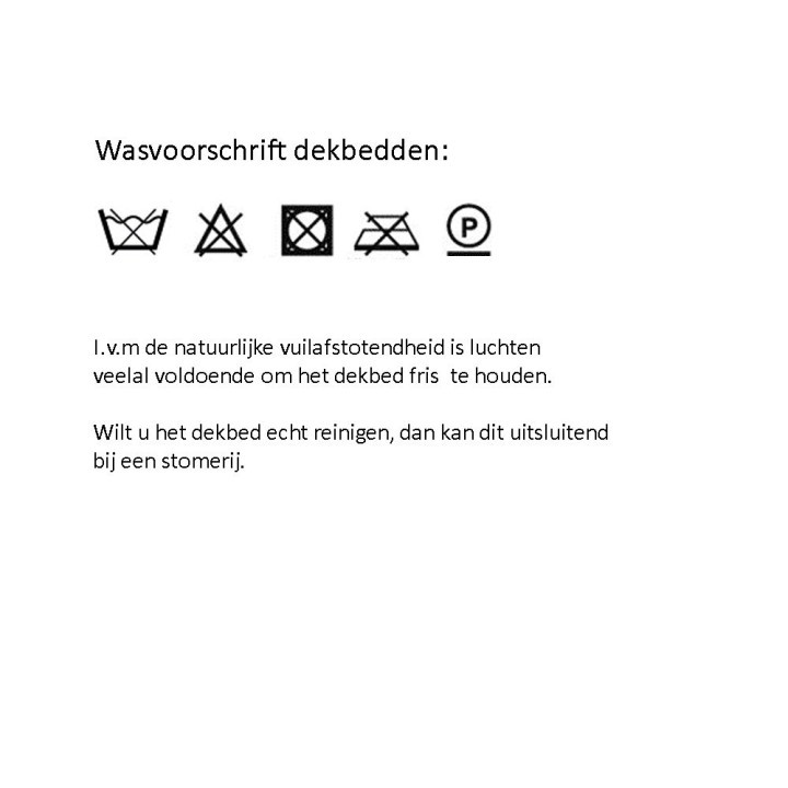 Texeler Multikeus Hoogzomerdekbed - wasinstructie