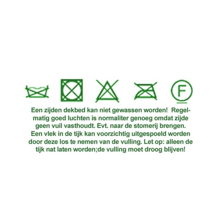 YUN zijden dekbed de luxe - wasvoorschrift