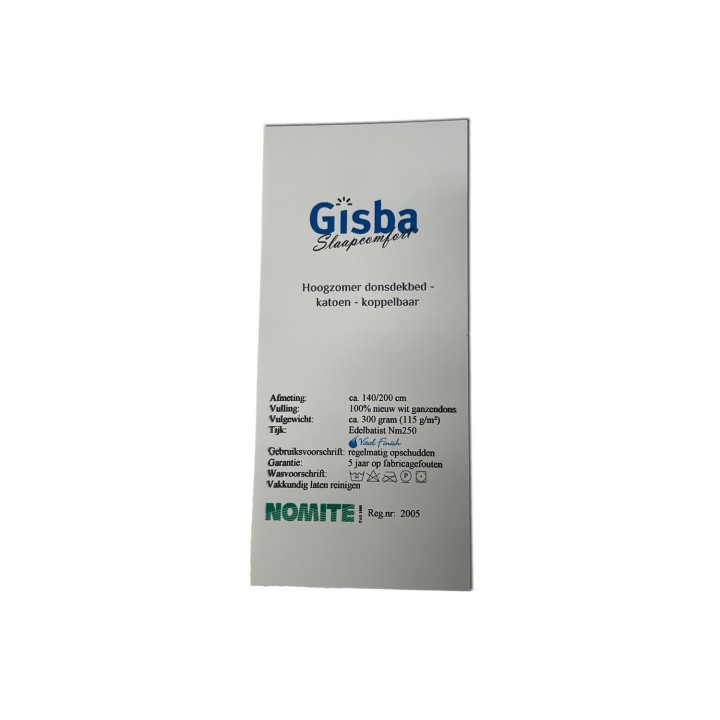 Hoogzomerdonsdekbed met keuze uit verschillende tijkstoffen