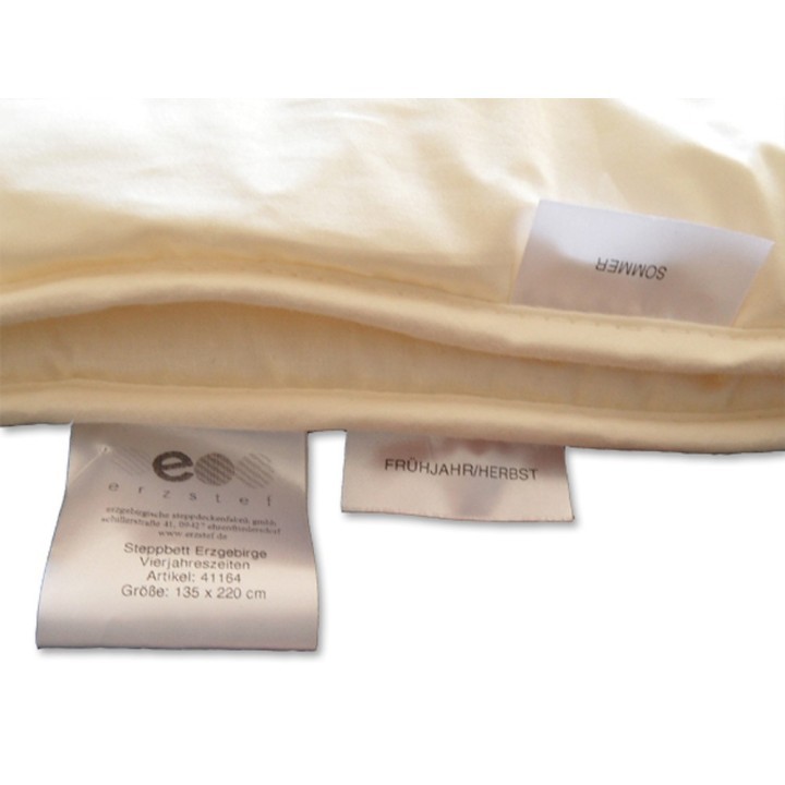 4-seizoenen Merinowollen dekbed - Erzgebirge - waslabel